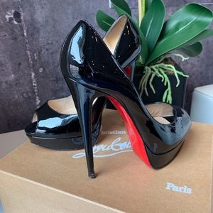Christian Louboutin Lady Peep Black Patent Leather